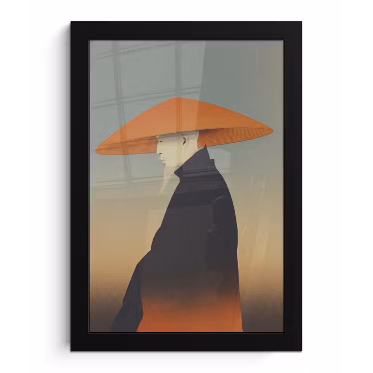 Bilder mit Rahmen - Minimalistisch - Scherenschnitt - Orange — 1