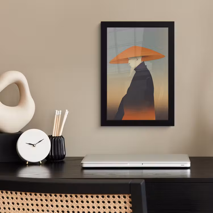 Bilder mit Rahmen - Minimalistisch - Scherenschnitt - Orange — 2