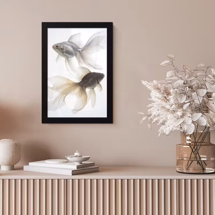 Bilder mit Rahmen - Goldfisch - Modern - Weiß — 4