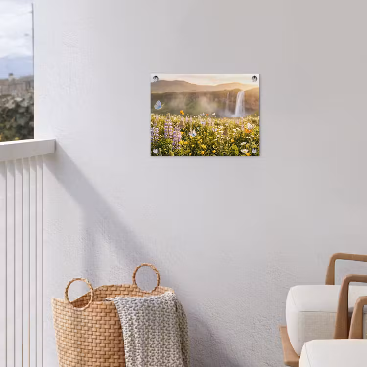 Gartenposter - Schmetterlinge - Wasserfall - Blumenfeld — 5
