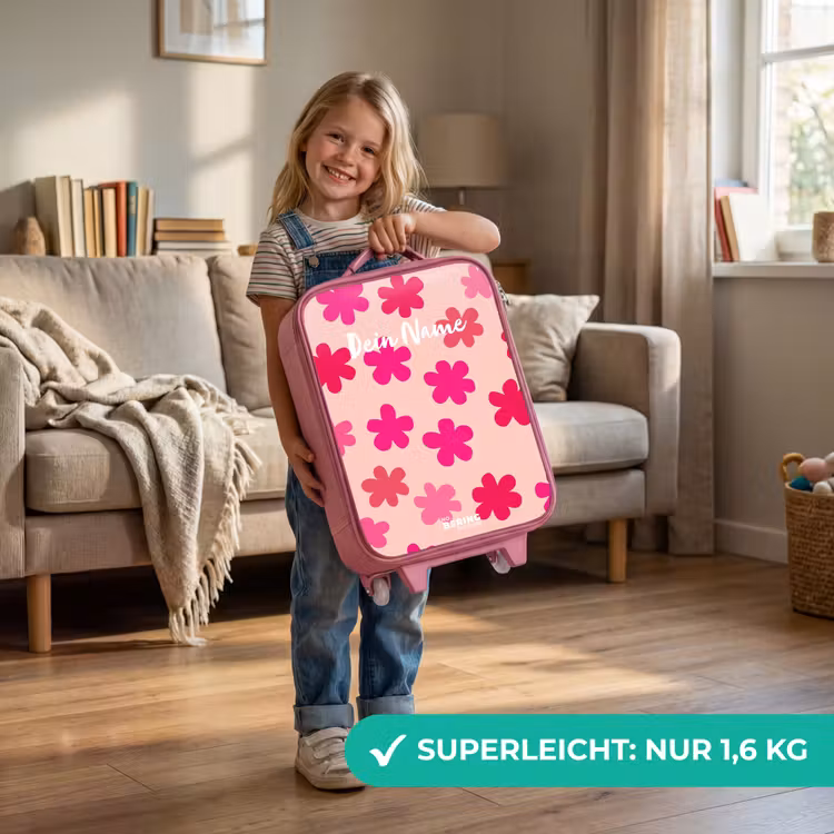 Kinderkoffer Rosa - Rosa Blumen — 2