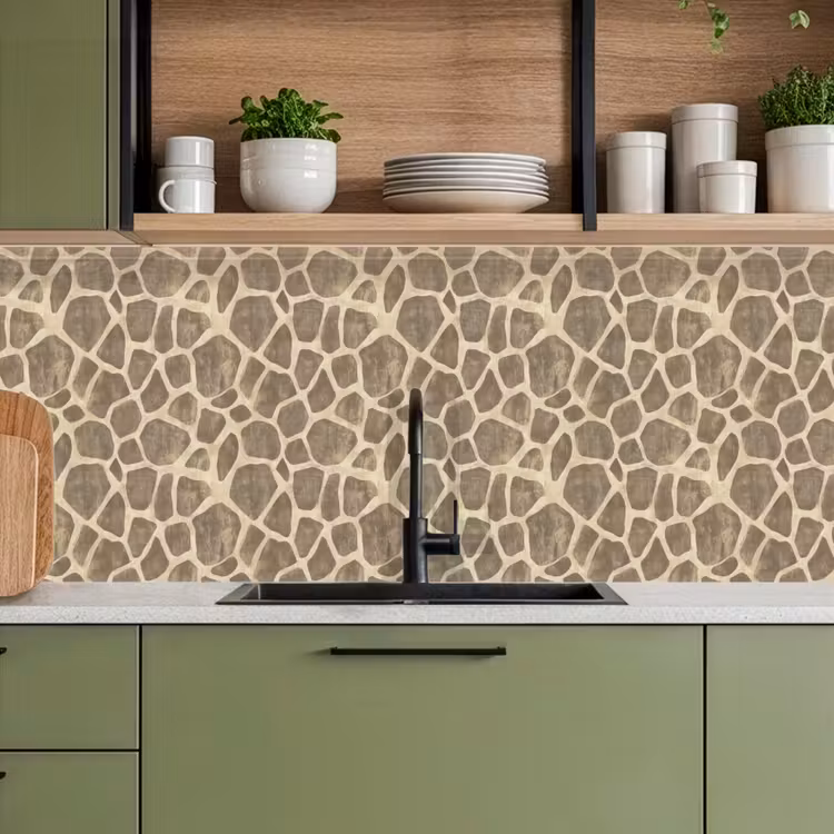 Küchenrückwand - Giraffe - Muster - Beige - Braun — 8