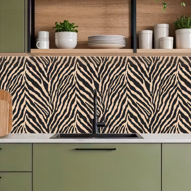 Küchenrückwand - Zebra - Klassisch - Schwarz — 8