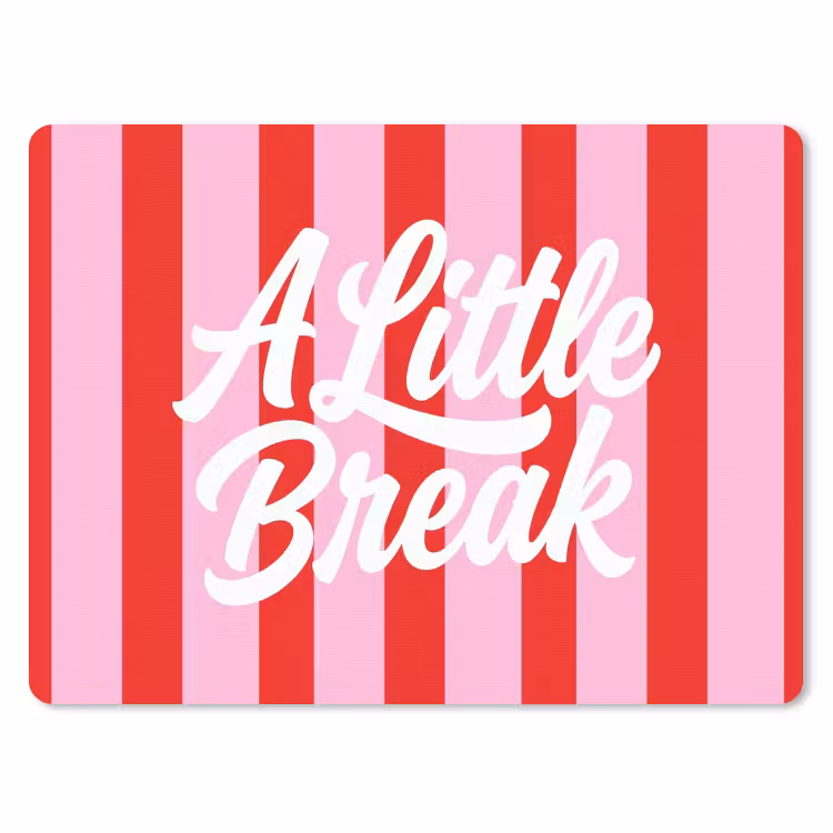 Mauspad - A Little Break – Streifen – Rot – Rosa — 1