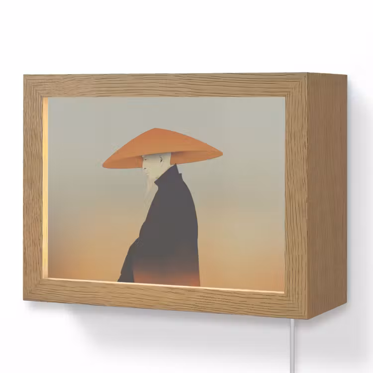 Lightbox - Wandleuchte - Minimalistisch - Scherenschnitt - Orange — 1