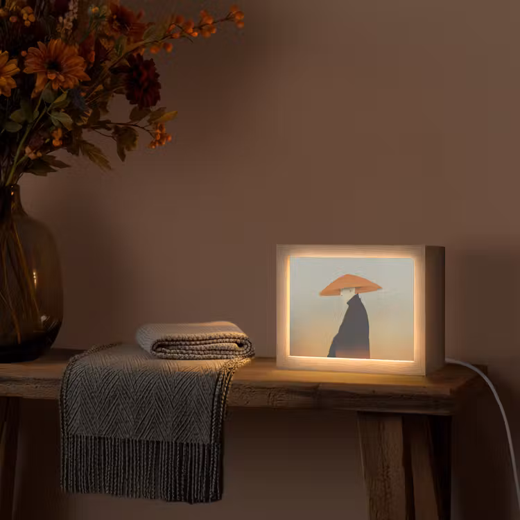 Lightbox - Wandleuchte - Minimalistisch - Scherenschnitt - Orange — 5