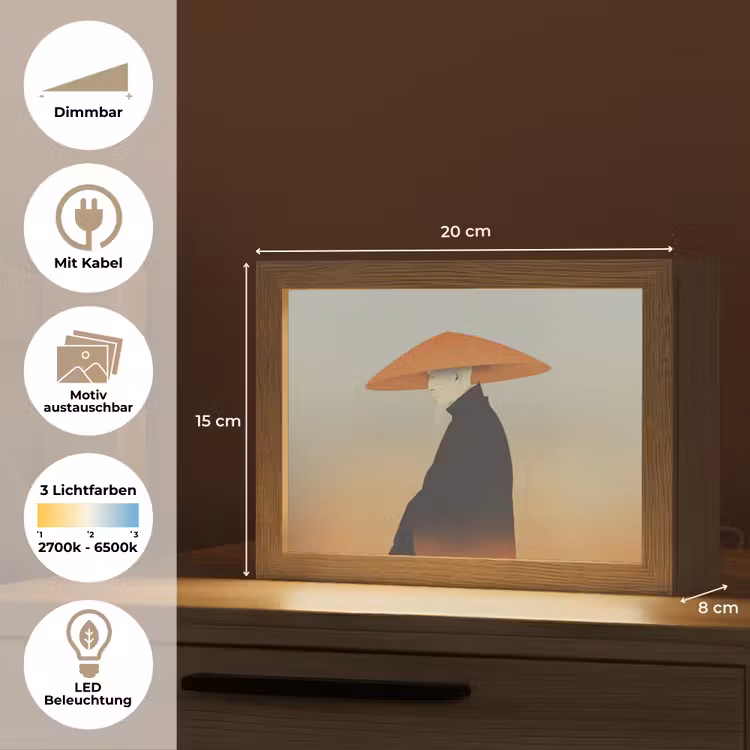 Lightbox - Wandleuchte - Minimalistisch - Scherenschnitt - Orange — 9