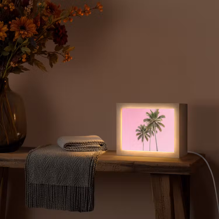 Lightbox - Wandleuchte - Palme - Tropisch - Rosa — 5