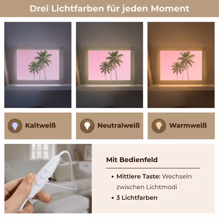 Lightbox - Wandleuchte - Palme - Tropisch - Rosa — 7
