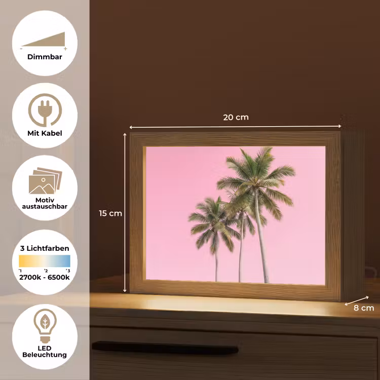 Lightbox - Wandleuchte - Palme - Tropisch - Rosa — 9