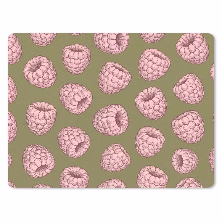 Mauspad - Essen – Muster – Illustration – Rosa – Grün — 1