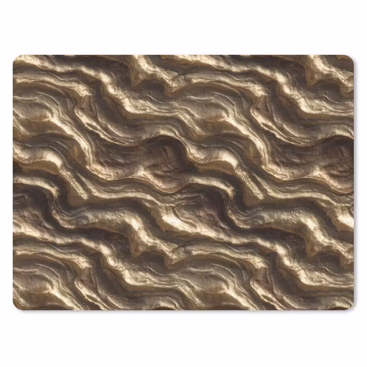 Mauspad - Relief – Wellen – Abstrakt – Bronzegold — 1