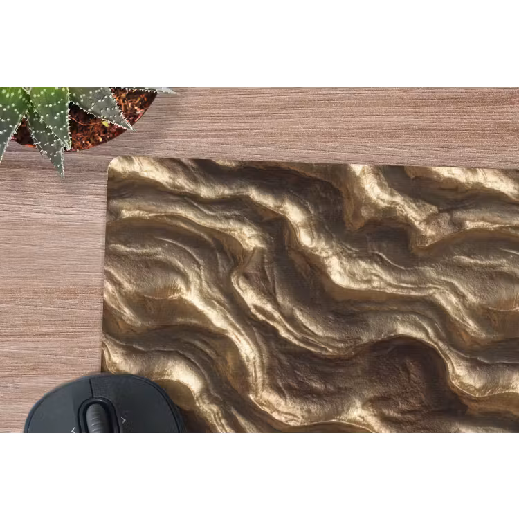 Mauspad - Relief – Wellen – Abstrakt – Bronzegold — 4