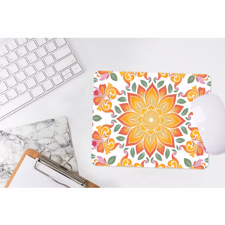 Mauspad - Mandala – Blumen – Dekoration – Bunt – Abstrakt — 2