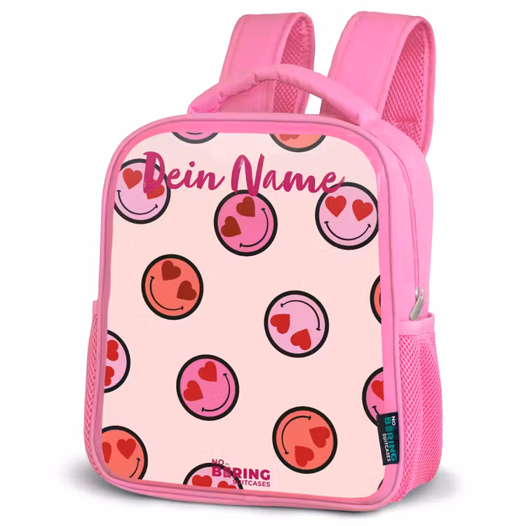 Rucksack Kind - Rosa - Herz - Smiley - Muster — 2