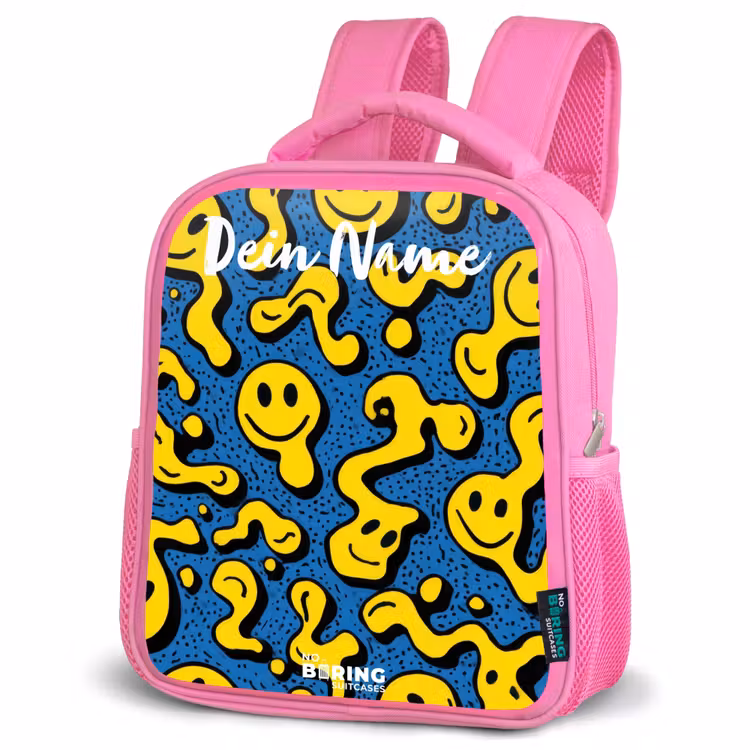 Rucksack Kind - Rosa - Smiley - Gelb - Blau — 2