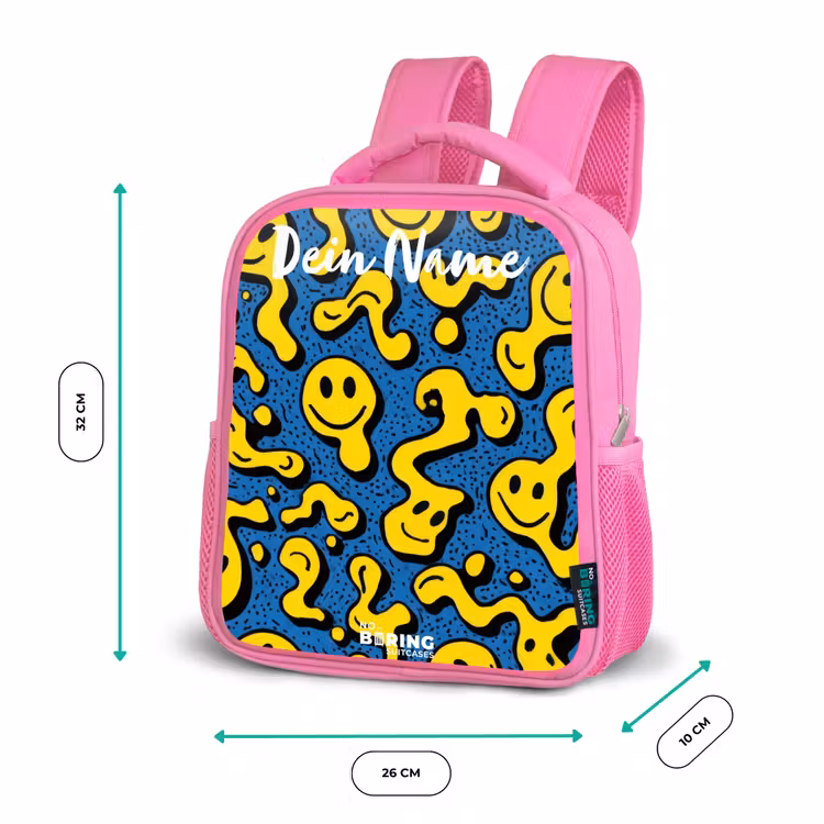 Rucksack Kind - Rosa - Smiley - Gelb - Blau — 4