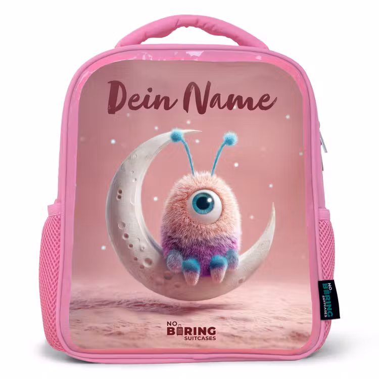 Rucksack Kind - Rosa - Mondwippe mit Fluffy Weasel — 1