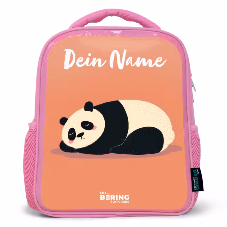 Rucksack Kind - Rosa - Panda - Schlafend - Orange — 1