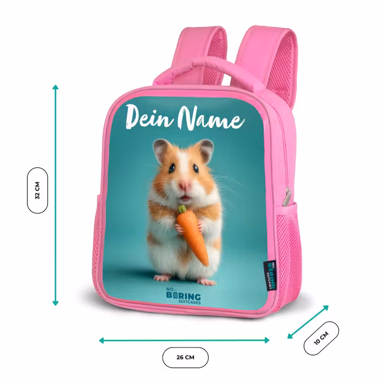 Rucksack Kind - Rosa - Hamster - Karotte - Tier — 4
