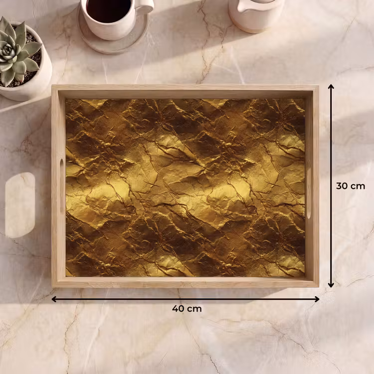 Tablett - Blattgold – Textur – Gold — 9