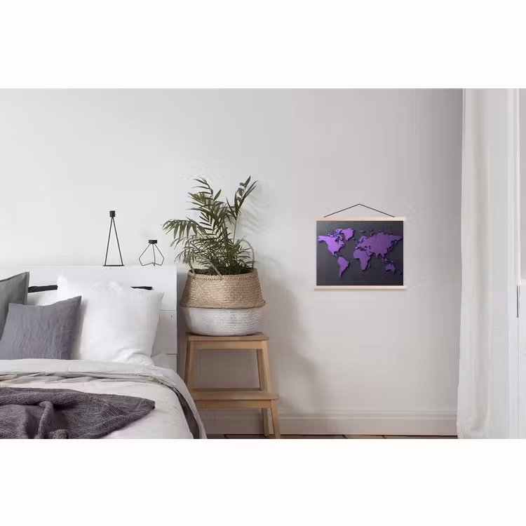 Stoffbild - Matte - Weltkarte - Violett — 3