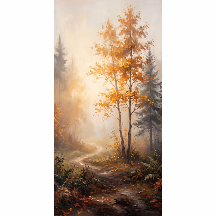 Tapete - Waldweg - Herbstlaub - Natur - Landschaft - Orange — 2