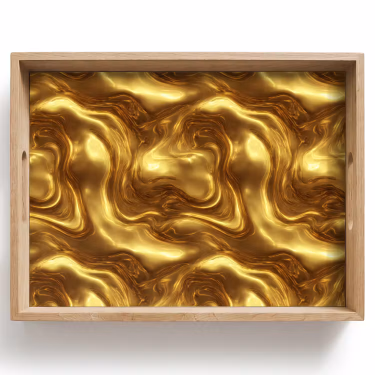 Tablett - Textur – Flüssig – Organisch – Gold — 1