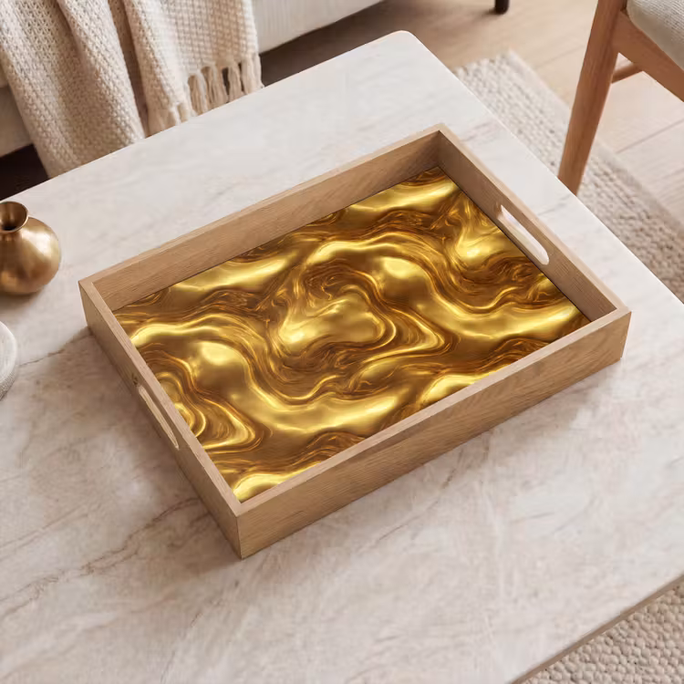 Tablett - Textur – Flüssig – Organisch – Gold — 2