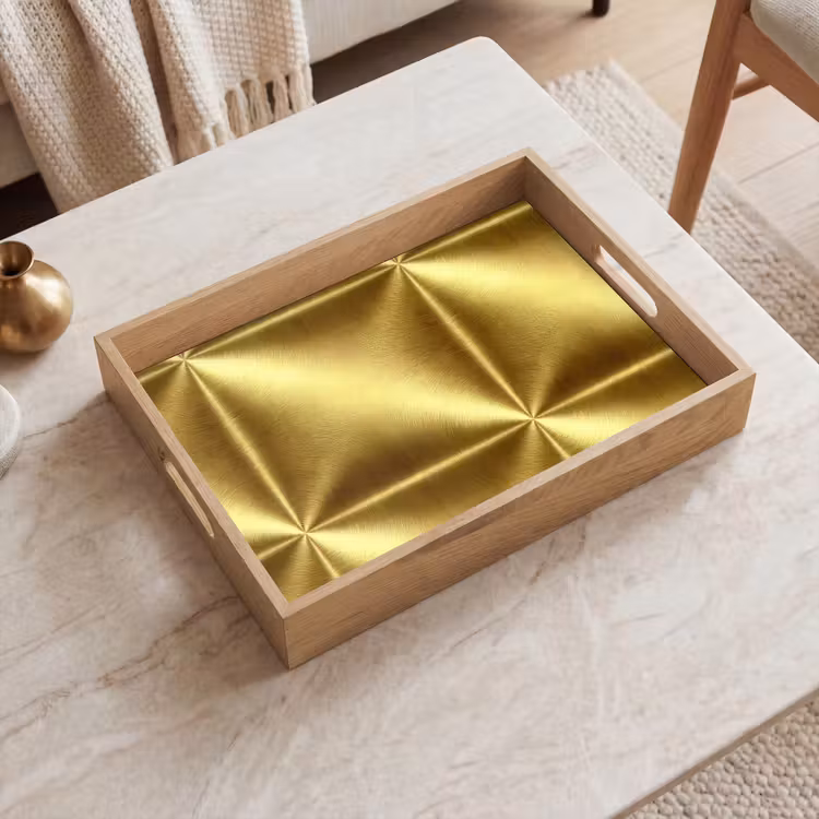 Tablett - Textur – Gebürstetes Gold – Industrieller Stil – Metallic — 2