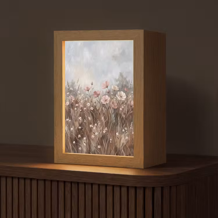 Tischlampe - Blumen - Botanisch - Malerei - Pastell - Rustikal — 1