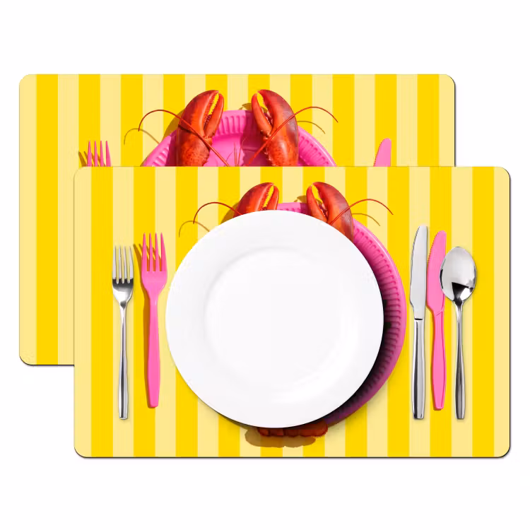 Tischset - 6 Stück - Essen – Rosa – Gelb – Modern – Kulinarisch — 2