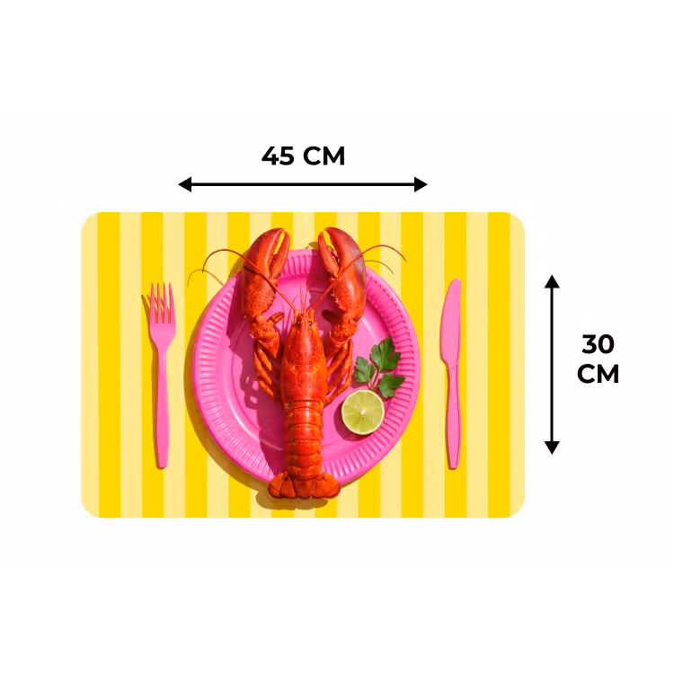 Tischset - 6 Stück - Essen – Rosa – Gelb – Modern – Kulinarisch — 3
