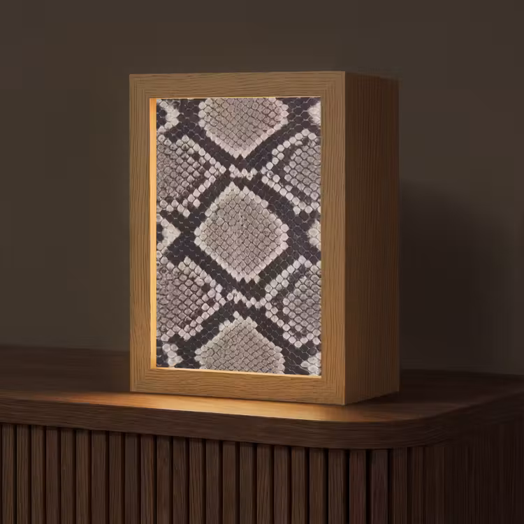 Tischlampe - Schlangenhaut - Gemustert - Beige — 1