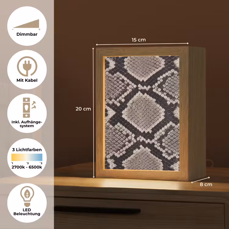 Tischlampe - Schlangenhaut - Gemustert - Beige — 6
