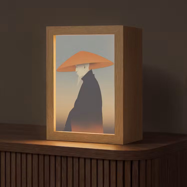 Tischlampe - Minimalistisch - Scherenschnitt - Orange — 1