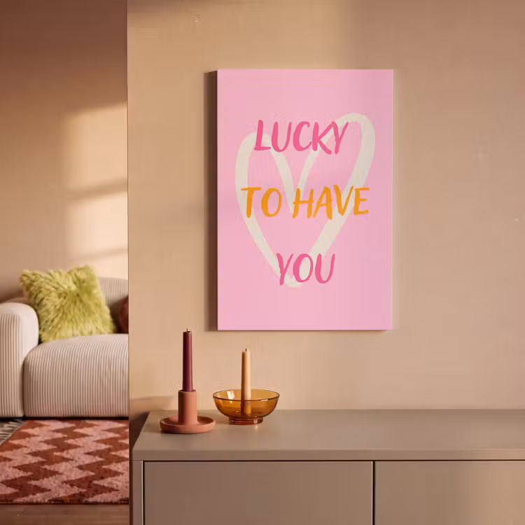 Leinwandbild - Glücklich - Liebe - Valentinstag - Rosa — 2