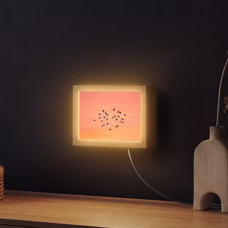 Lightbox - Wandleuchte - Schwarm - Vögel - Orange — 2