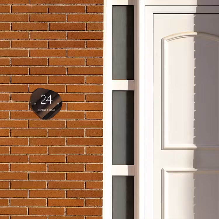 Namensschild Haustür Organisch  - Brauner Diagonalstreifen - Klassisch — 4