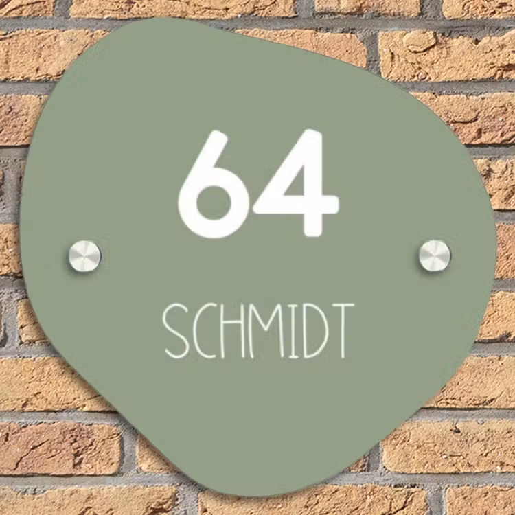 Namensschild Haustür Organisch  - Einfarbig olivgrün - Modern — 5