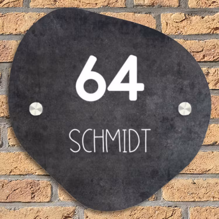 Namensschild Haustür Organisch  - Dunkler Stein - Modern — 5