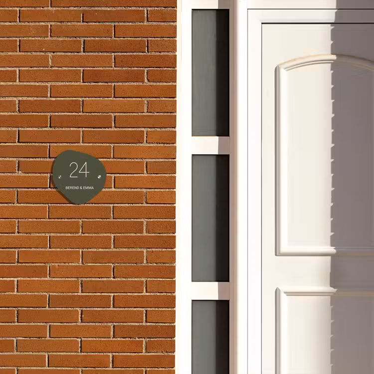 Namensschild Haustür Organisch  - Dunkelgrün - Klassisch — 4
