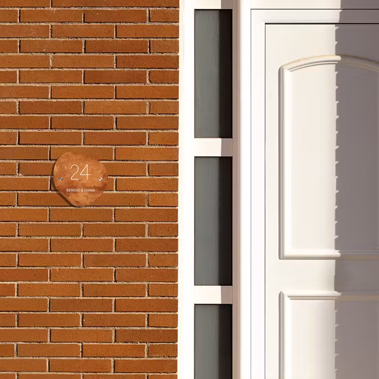 Namensschild Haustür Organisch  - Rost - Klassisch — 4