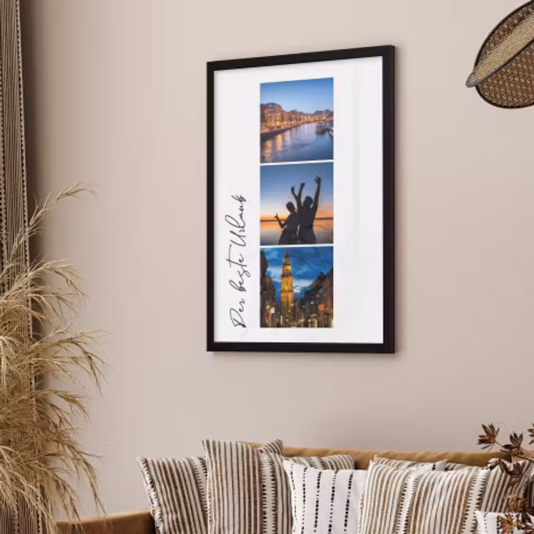 Poster mit Rahmen - Collage von 3 vertikalen Fotos — 2