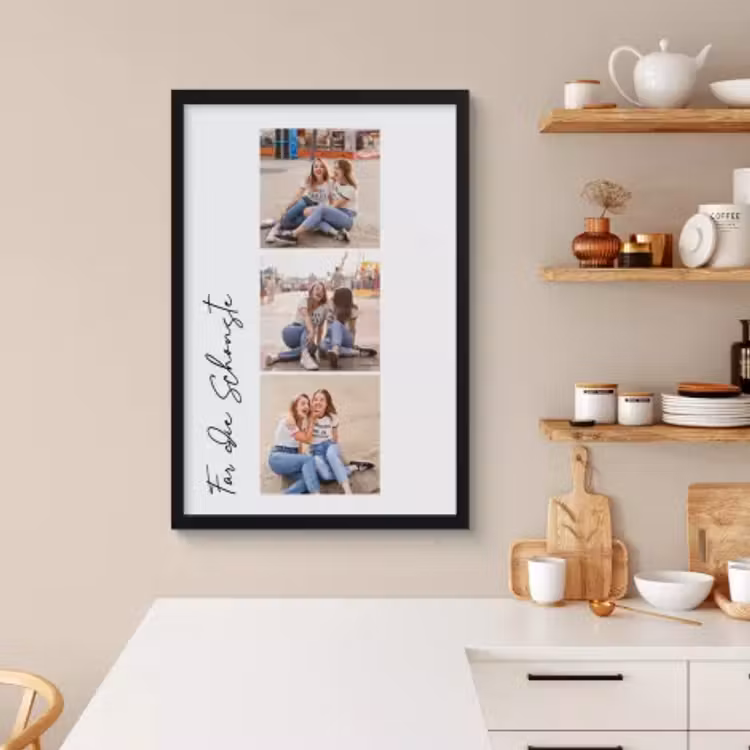 Poster mit Rahmen - Collage von 3 vertikalen Fotos — 3