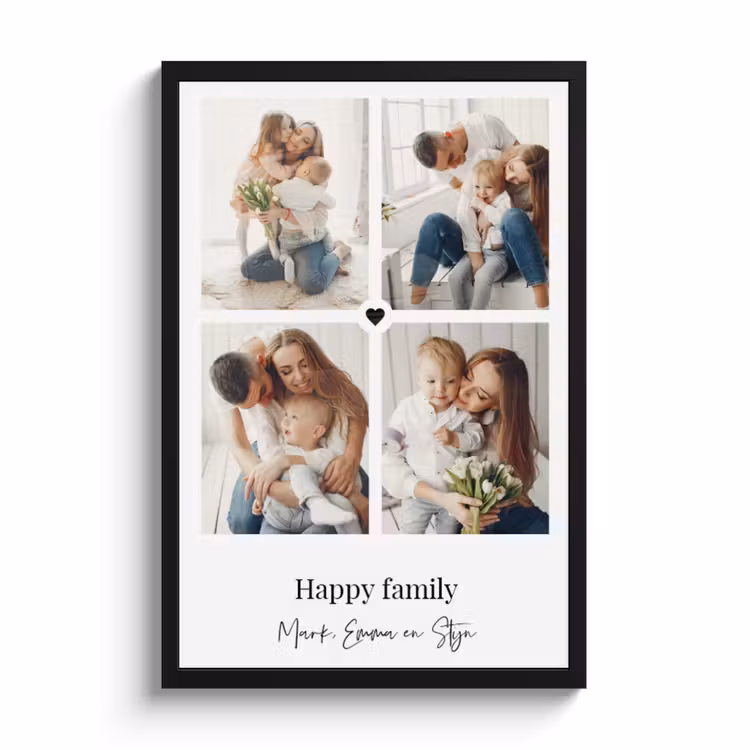 Poster mit Rahmen – Collage mit Herz — 1