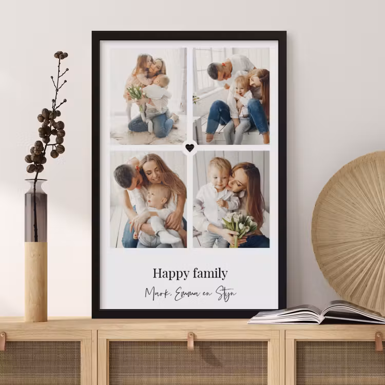 Poster mit Rahmen – Collage mit Herz — 2