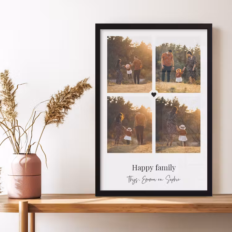 Poster mit Rahmen – Collage mit Herz — 4