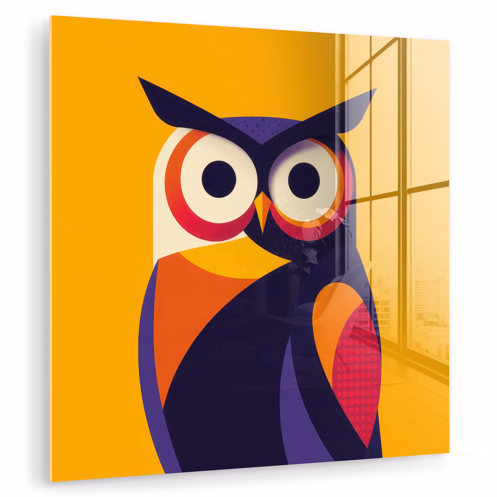 Glasbild - Eule - Grafik - Bunt - Augen — 1