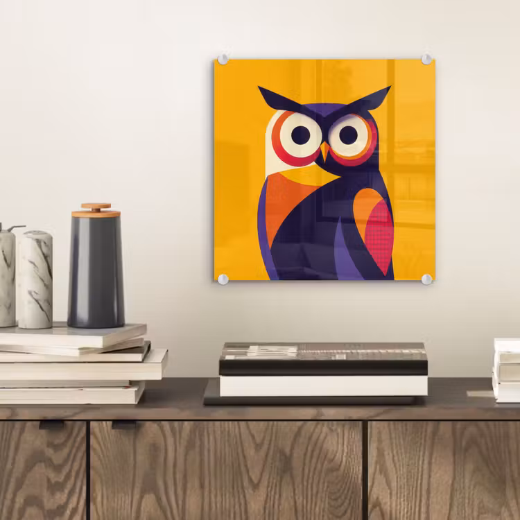 Glasbild - Eule - Grafik - Bunt - Augen — 2